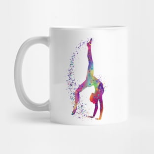 Gymnastics Tumbling Girl Watercolor Silhouette Mug